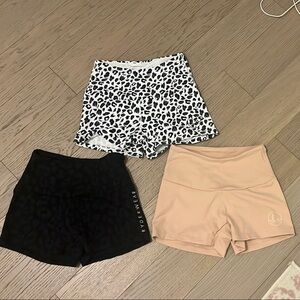 Ryderwear Black cheetah, Snow Leopard, and Tan scrunch bottom Shorts - 1,2, or 3